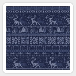 Knitted blue christmas pattern Sticker